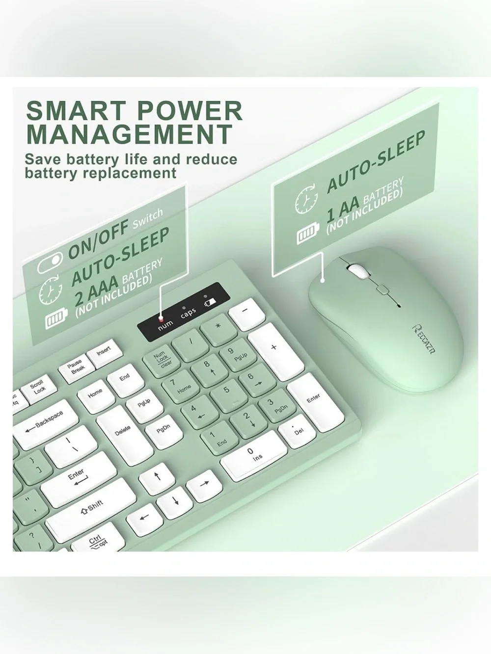 New Wireless Full-Size Keyboard & Mouse Combo 2.4GHz USB Receiver | Windows/Mac